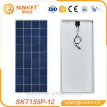 Sistema de panel solar polivinílico de 100w 150w 155 vatios con TUV ISO CE